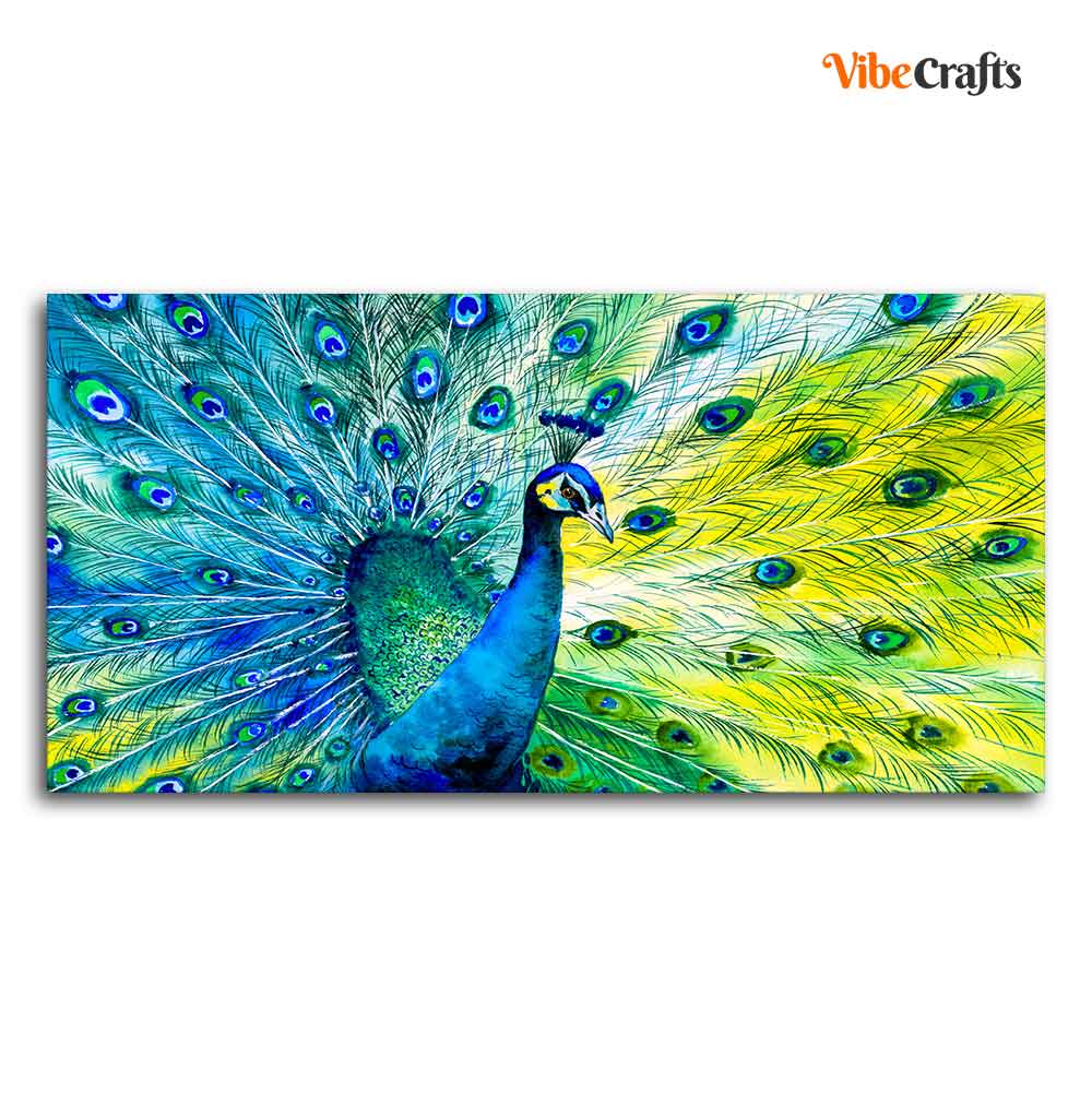 Colorful Peacock Canvas Wall Painting