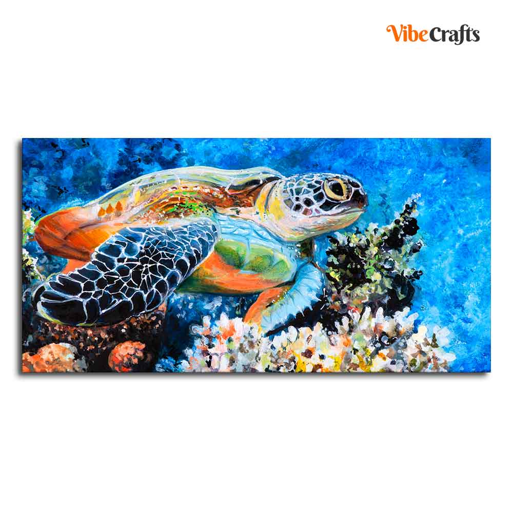 Colorful Turtle Canvas Wall Painting