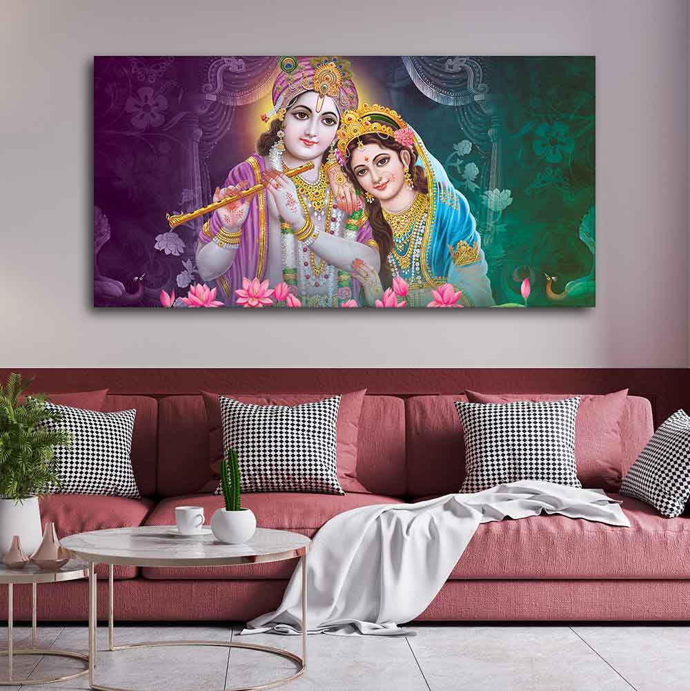 Colorful Wall Painting of Lord Radha Krishna