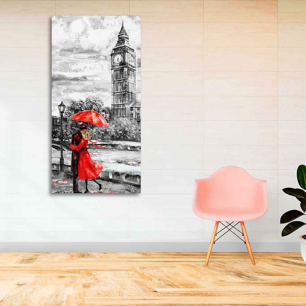 Couple in London Canvas Wall Painting
