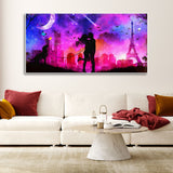 Couple Kissing Modern Abstract Art Wall Painting