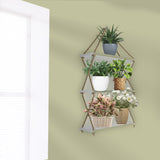  Wooden Wall Hanging Planter Shelf (White Color)