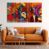 Dance & Music Instruments Canvas Wall Painting Set of Five