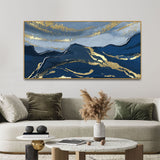 Mountains and Golden Sky Premium Canvas Wall Painting