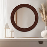 Decorative Round Circular Wooden Wall Mirror