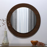 Decorative Round Shape Wooden Wall Mirror