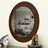 Round Shape Wooden Wall Mirror