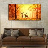 Deer in Autumn Forest Premium Canvas Wall Painting