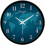 Digital Blue World Map Designer Wall Clock