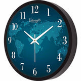 Digital Blue World Map Designer Wall Clock