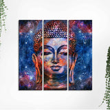 Divine Lord Buddha Head Wall Painting 3 Pieces