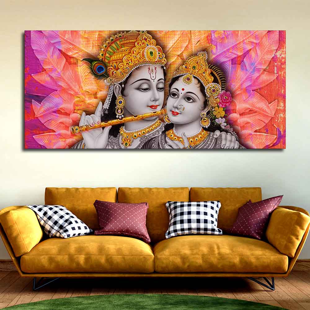 Divine Radha Krishna Big Canvas Wall Painting