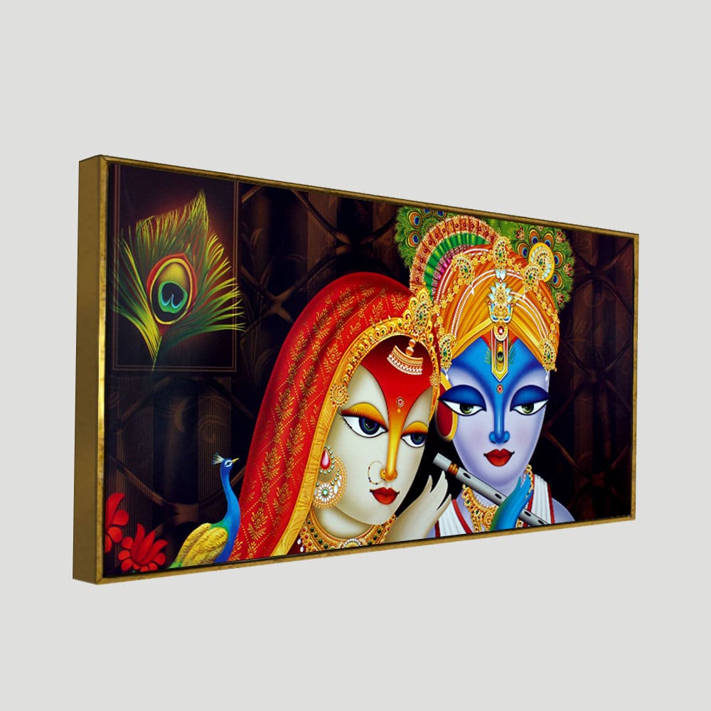 Dwarkadhish Krishna with Radha Canvas Wall Painting