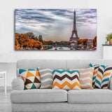 Eiffel Tower and Seine River Bedroom Wall Painting