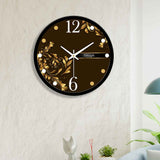Floral Pattern Brown Background Designer Wall Clock