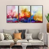  Uniqe Art of Color Blend Premium Floating Wall Painting Set of Three