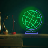 Globe on Neon Sign LED Light