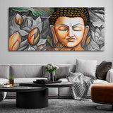 God Buddha Meditating Large Canvas Wall Painting