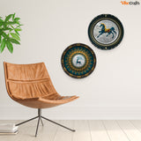 Golden Abstract Animals Luxurious Art Wall Hanging Plates of Two Pieces