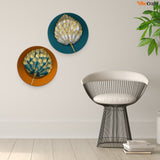  Leaf Mural Art Wall Hanging Plates of Two Pieces