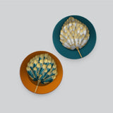 Abstract Leaf Mural Art Wall Hanging Plates of Two Pieces
