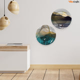 Line Art Scenery Wall Hanging Plates of Two Pieces