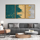  Flying Luxurious Art Premium Floating Canvas Wall Painting Set of Three