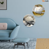Birds Flying Luxurious Art Wall Hanging Plates of Two Pieces