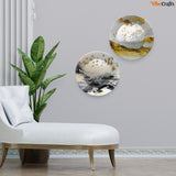 Flying Luxurious Art Wall Hanging Plates of Two Pieces