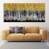 Deer in Dark Forest Canvas Wall Painting