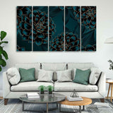 Green Colour Wall Painting of Five Pieces