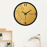 Golden Flowers Designer Wall Clock