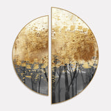 Metallic Forest Art Semi Circle Frames Set Of 2