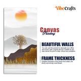 Mountain with Beautiful Sunrise Premium Canvas Wall Painting