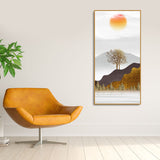 Mountain with Beautiful Sunrise Premium Canvas Wall Painting