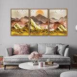 Birds Scenery Floating Canvas Wall Painting Set of Three