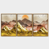  Scenery Floating Canvas Wall Painting Set of Three