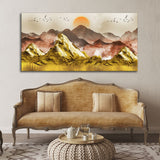  Mountains and Birds Scenery Premium Canvas Wall Painting