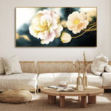 Particles with Flower Premium Canvas Wall Painting