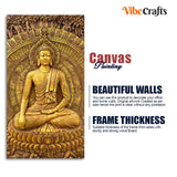 Golden Statue of Lord Gautam Buddha Canvas Wall Painting