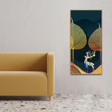 Golden Textured Leaves Canvas Wall Painting