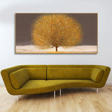 Golden Tree with Elements of gold textures Wall Painting