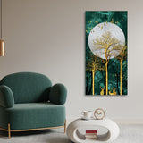 Moon and Flying Birds Premium Canvas Wall Painting