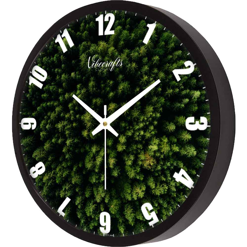 Green Trees Printed Designer Wall Clock