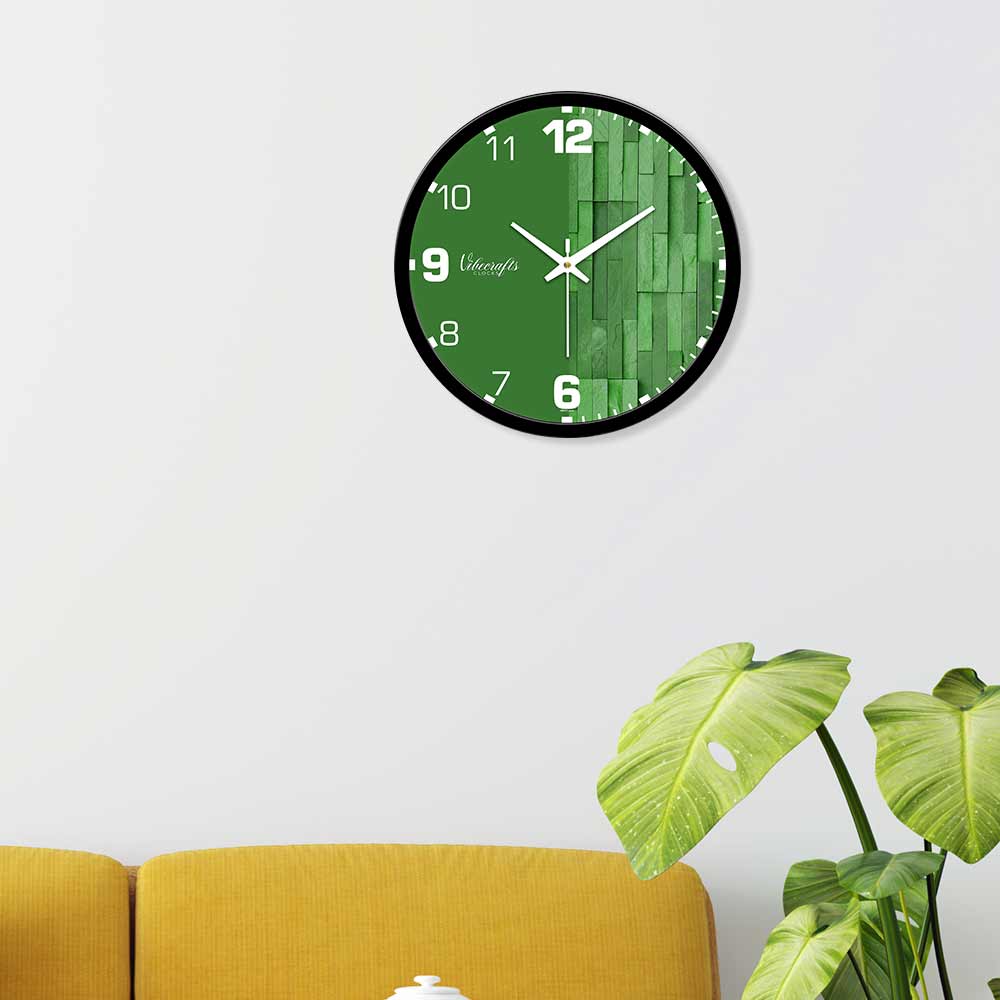 Green Wooden Wall Clock