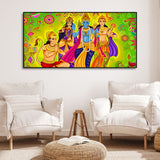 Hindu Gods Shree Ram Darbar Hanuman Premium Canvas Wall Painting