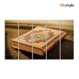 Holy Quran Canvas Muslim Wall Painting Set of Five