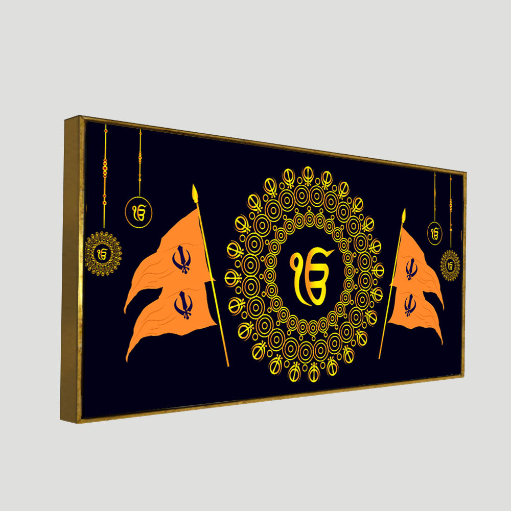 Holy Symbol Of Sikh Religion Canvas Wall Painting