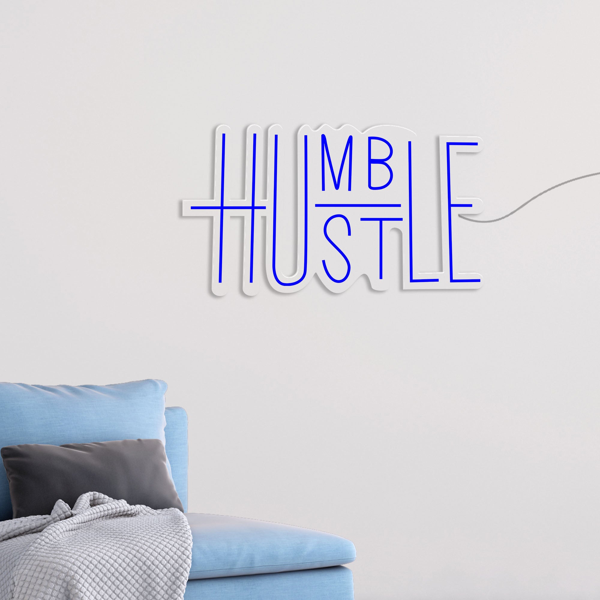 "Humble Hustle" Text Neon Sign LED Light