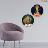 Indian Classical Kathakali Dance Wall Hanging Plates of Two Pieces